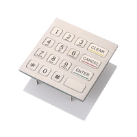 Clavier numérique anti-vandalisme personnalisé à 16 touches en acier inoxydable, disposition 4x4, pour panneau de contrôle d'automatisation de terminaux publics, commande en gros