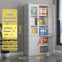 Armoire de classement métallique pour bureau, armoire de rangement en acier, armoire à dossiers en acier à 4 portes, armoire de classement métallique avec étagères réglables