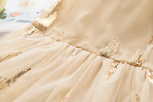 Nouvelle robe décontractée en mousseline de soie jaune pour petites filles, style princesse, avec sequins, pour le quotidien, vente en gros - Product Image 4