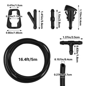 Kit de tuyau de pulvérisation pour lave-glace, connecteur en caoutchouc de 5m pour utilisation automobile - Product Image 1