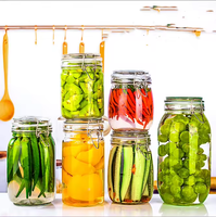 Recipiente de vidrio 200ml 250ml 500ml 750ml 1000ml 1500ml 2000ml 3000ml Frasco de almacenamiento de alimentos enlatado en escabeche hermético vacío