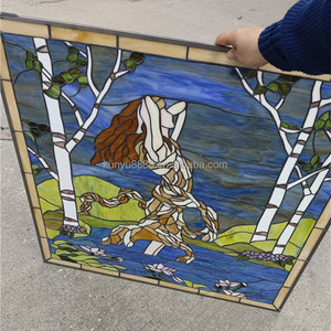 Panel de Vidrio Artístico Hecho a Mano Personalizado de 75*75 CM con Diseño de Dama para Ventana, Puerta o Pared, Doble Acristalamiento, Estilo Catedral Chino - Product Image 6