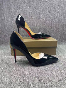 Scarpe da Donna con Tacco a Spillo di Lusso firmate 2025 con Suola Rossa in <span class=keywords><strong>Pelle</strong></span> Nera, Scarpe Eleganti a Punta Comode e Antiscivolo - Product Image 5