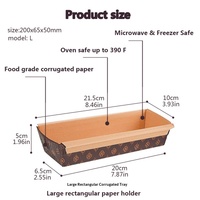 Boîte à pain en carton ondulé rectangulaire en forme de bateau, boîte à gâteau en papier, vente en gros, grande taille, compatible four, 20x6.5x5cm