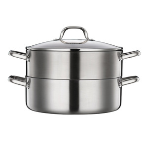 Deshilang Stainless Steel Double Layer <b>Steamer</b> 304 Grade For Gas And Induction Cookers With Lid - Product Image 4