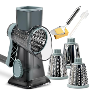 Formaggio rotante grattugia 3 lame mutevoli per formaggio zucchine noci cioccolato-cucina trituratore di verdure affettatrice - Product Image 1