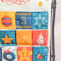 Calendrier de l'Avent de Noël de luxe réutilisable, en toile vide à faire soi-même, 49x100cm, personnalisable, à suspendre, écologique