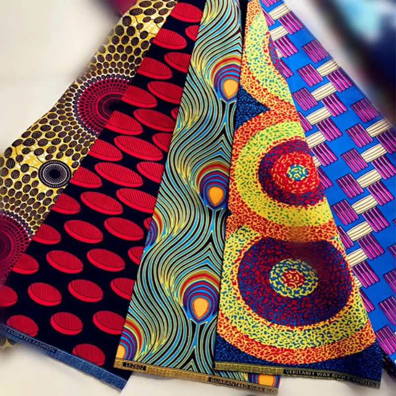 Penjualan laris kain katun lilin Afrika cetak lilin kain Afrika untuk gaun pakaian