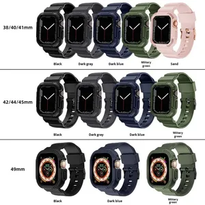 Correa Resistente Compatible con Apple Watch Series 9/8/7/6/5/4/3/2/1 con Funda Protectora 45 44 49mm Correa de TPU para Reloj - Product Image 3