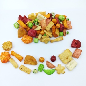 Snacks de riz multicolores en gros, assortiment de snacks cuits et frits, Arare Senbei, pour service OEM de marque privée - Product Image 1