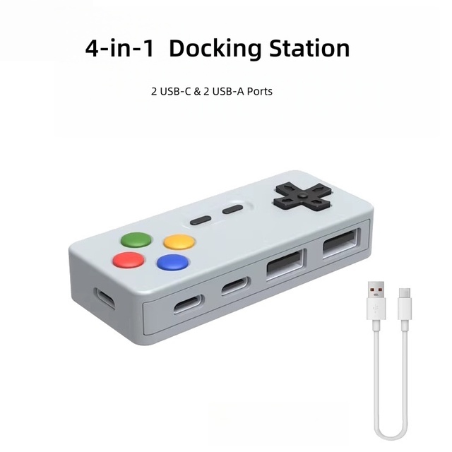 Custom LOGO PVC Desktop Game Console 4 Port USB 2.0 Hub High Speed Data Transfer Laptop PC Docking Station Type C Stock