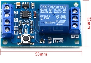 Module de relais bistable à bouton unique 12V, démarrage/arrêt à une touche, autobloquant, module de relais bistable à une touche 5V 12V - Product Image 3
