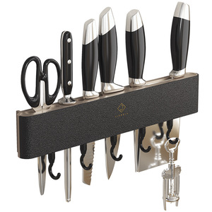 Wall Mounted <b>Kitchen</b> Storage <b>Rack</b> With Hooks For Knives Spatulas And Utensils Multifunctional Organizer - Product Image 5