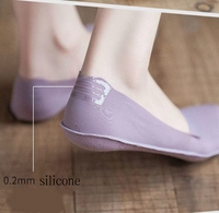 Chaussettes d'été personnalisées invisibles en silicone antidérapantes mignonnes pour filles, chaussettes basses en soie glacée fines