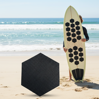 Pads de traction pour planche de surf, autocollants adhésifs sans cire, grip hexagonal pour deck, antidérapant, adhésif acrylique, EVA, sports nautiques