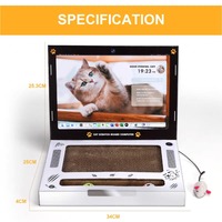 Planche à gratter réversible pour chat pour ordinateur portable avec souris moelleuse