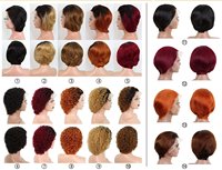 Perruque Lace Front à Boucles Courtes et Longues, Style Afro-Américain, Cheveux Frisés, Brun Clair, Fibre Haute Température, Naturelle, pour l'Europe et l'Amérique