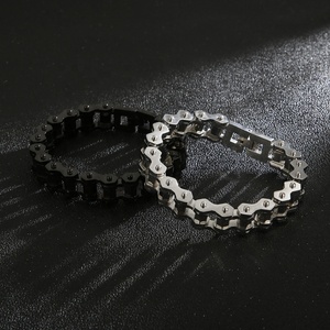 Bracelet Chaîne <span class=keywords><strong>de</strong></span> Moto Homme Plaqué Or, Style Designer Punk Biker - Product Image 3