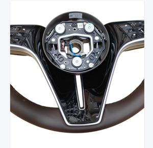 Modification et amélioration du volant en cuir noir et marron pour Mercedes Benz E W213 <span class=keywords><strong>GLE</strong></span> W167 S W221 W222 W223 C GLC CLS sport - Product Image 3