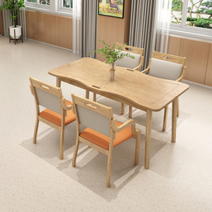 Plum Blossom <b>Square</b> Table Dining <b>Set</b> For Elderly Care Facilities Comfortable Versatile Furniture Adult And Senior Use - Product Image 2