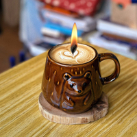 Nourriture décorative Forme d'art créatif Parfumé Latte Matcha Bougie Yourte Latte Verre à glace froide Tasse à café Bocaux à bougie avec couvercle