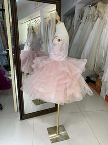 Robe jupe princesse pour filles à fleurs et invités de mariage juniors enfants spectacle de soirée Empire taille genou longueur maille tissu - Product Image 3