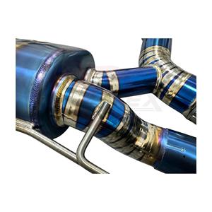 Échappement Catback en alliage de titane Vortex pour BMW M8 F91 F92 F93 4.4T S63, finition bleu brûlé, avec X-Pipe et double valve, embouts quadruples en carbone - Product Image 5