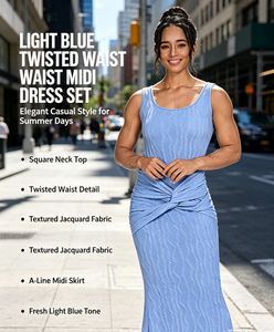 Nuovo Abito Estivo da Donna Senza Maniche con Spalline, Lunghezza <span class=keywords><strong>Midi</strong></span>, in Tessuto Tinta Unita, Elegante e Sexy, Modello A-Line - Product Image 3
