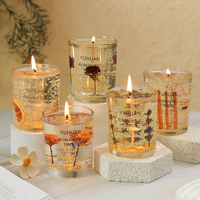 Transparente Gelwachs-Kerzen, handgefertigt, umweltfreundlich, Aromatherapie-Kerzen im Glasbecher, Duftkerzen mit frischem Duft, Diwali, für Zuhause