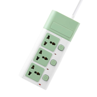 Bloc d'alimentation USB DENIXI avec prise universelle 3/4/5 positions et interrupteur indépendant, avec prises d'extension multi-pays