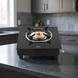 Cuisinière à gaz GPL à brûleur unique KIMATSU, hauteur 90 mm, surface en verre, allumage électronique, type encastrable, usage domestique et hôtelier 1 - Product Image 2