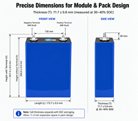 Cellule de batterie prismatique LiFePO4 3,2 V 280 Ah, grade A, 8000 cycles, pour systèmes de stockage d'énergie (ESS) commerciaux et industriels