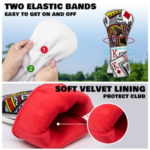 Livraison rapide Broderie Poker K Golf Driver Head Cover En Cuir Sur Mesure Golf Club Headcover - Product Image 5