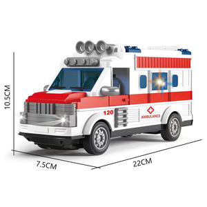 Modèle de voiture de sécurité RC à l'échelle 1:30, véhicule d'urgence en plastique pour enfants, 4 canaux, 27 MHz, ambulance télécommandée, camion jouet pour enfants - Product Image 2