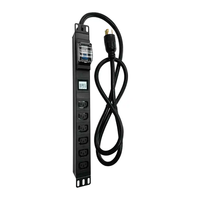 Unité de distribution d'alimentation (PDU) L6-30P avec compteur, 30A, 220V-250V, 6 prises C13, disjoncteur, en alliage d'aluminium
