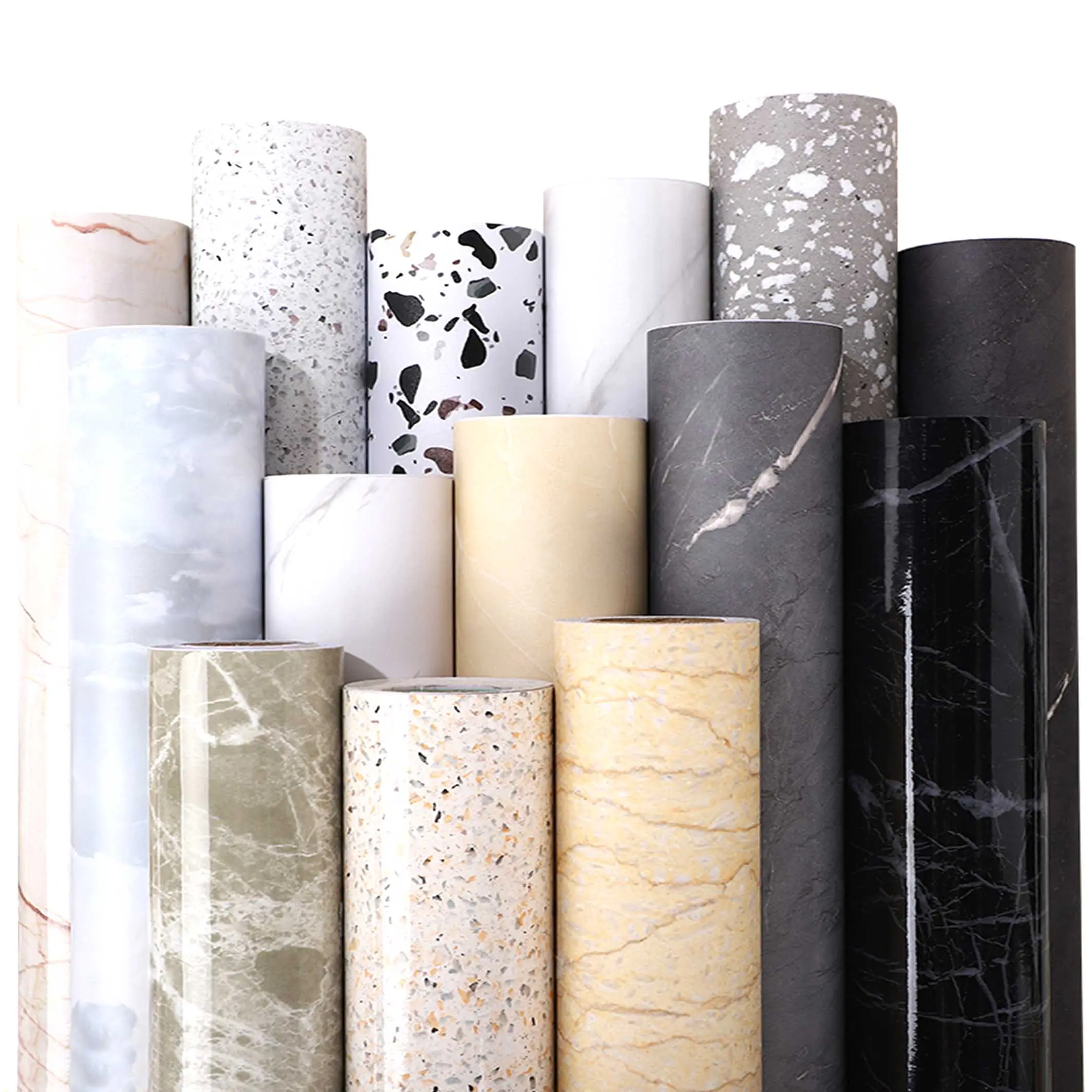 Pegatinas de mármol de imitación mate, autoadhesivas, impermeables, para encimeras de cocina, película antiaceite, papel tapiz de piedra