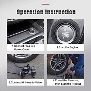 <span class=keywords><strong>Inflador</strong></span> de Neumáticos de Doble Cilindro de Alta Resistencia, <span class=keywords><strong>Inflador</strong></span> de Neumáticos para Automóvil de 12 V CC, Bomba de 150 psi, <span class=keywords><strong>Inflador</strong></span> de Neumáticos Metálico para Automóvil con Luz LED, Kit de Herramientas - Product Image 5