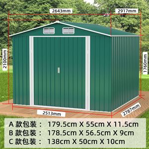 Garden Steel Shed 8x6ft Galvanized Metal Storage Unit With Vents Outdoor <b>Tool</b> <b>House</b> - Product Image 3