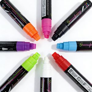 ปากกาชอล์กน้ำแบบลบได้ หัวแบนขนาดใหญ่ 15 มม. 12 สี สำหรับงาน DIY ของผู้ใหญ่ อุปกรณ์งานฝีมือสำหรับไวท์บอร์ด ตกแต่งงานอีเว้นท์ และเขียนป้าย - Product Image 3