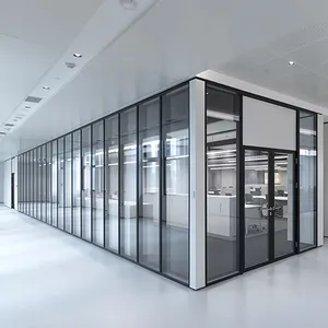 Échantillon gratuit cloison de bureau insonorisée acoustique cadre en aluminium cloison de bureau en verre trempé