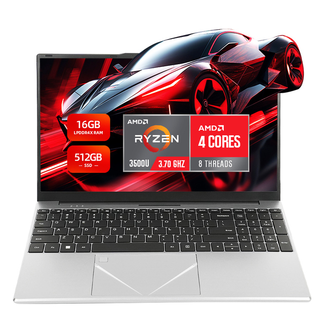 Inexpensive Office Laptop 15.6 Inch AMD Ryzen 5 3500U 1920*1080 IPS Students Laptop with Win 11 512GB ROM AMD Graphics Card