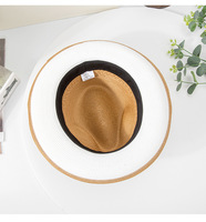 Chapeau de jazz à bord plat haut de la mode européenne américaine personnalisée bandes plumes Fedoras chapeaux de paille casquettes