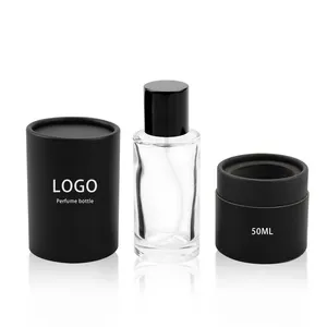 Heiß verkaufende hochwertige Parfüm flasche 30 ml 50 ml 100ml Luxus leere Zylinder runde Glas parfüm flasche mit Box