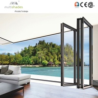 Porte patio pliante en aluminium à rupture de pont thermique NFRC, pour balcon extérieur, véranda écoénergétique, portes accordéon