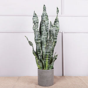 인공 뱀 식물 플라스틱 인공 분재 뱀 식물 <span class=keywords><strong>sansevieria</strong></span> 용설란 실내 장식을위한 인공 관상용 식물 - Product Image 3