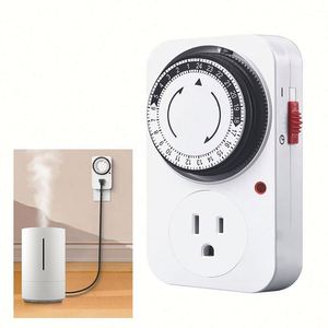Minuteur de prise 24 heures pour prises intérieures, idéal pour l'éclairage d'aquariums, les animaux de compagnie, la maison, la cuisine, le bureau – Cadeau parfait - Product Image 1