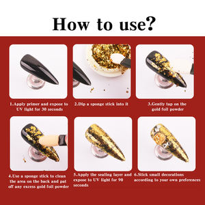 Ultra-brillante titanio dorado Pastel Foil Magic Mirror Powder Flash Nail Jewelry con galvanoplastia polvo acrílico para Nail Art - Product Image 5