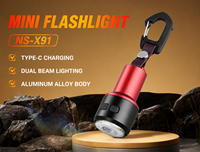 Mini lampe torche LED en alliage d'aluminium, porte-clés, rechargeable, lampe de secours