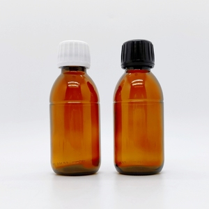 Amber Kogel Ronde Magere Siroop Farmaceutische Glazen Flessen Met 28Mm Afdichting 125Ml 4.2 Oz Amber Glazen Siroop Fles 28Mm T/E Afwerking - Product Image 4