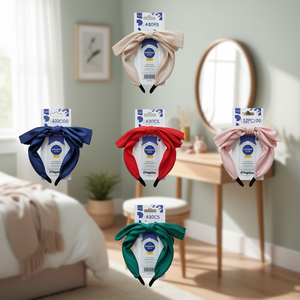 Bandeau pour cheveux Angelina en satin réglable pour femmes, bandeau à la mode pour usage quotidien, 12 pièces colorées - Product Image 2